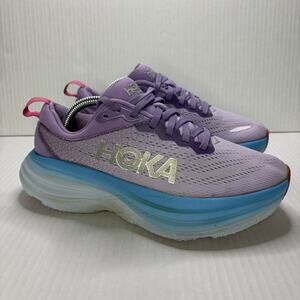 Hoka One One Bondi 8 Sneakers Womens Size 6 Chalk Violet Pastel 1127952 CVPL